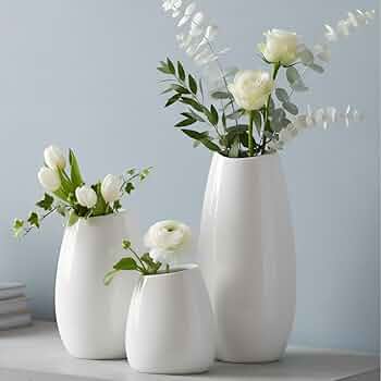 Vaso Decorativo Cerâmica Branco